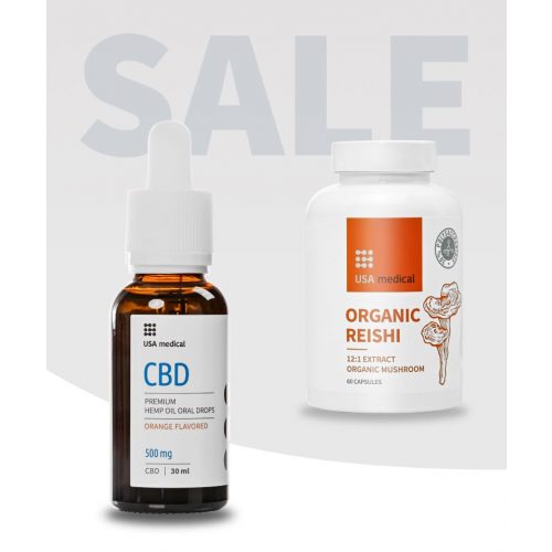 CBD Olaj 500 mg + Organic REISHI gomba kivonat