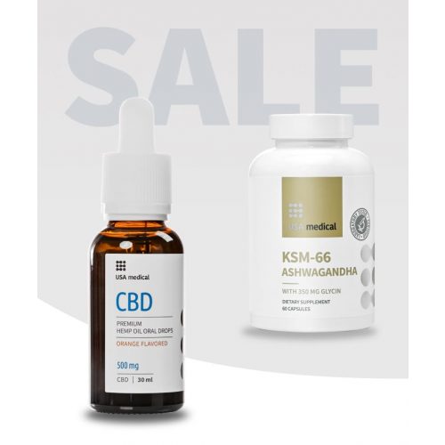 CBD Olaj 500 mg + KSM-66 Ashawagandha