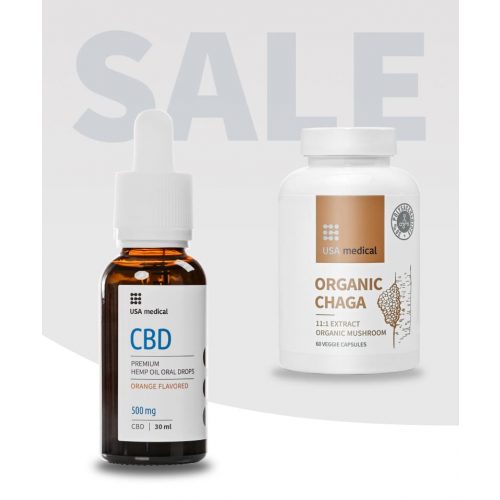 CBD Olaj 500 mg + Organic CHAGA gomba kivonat