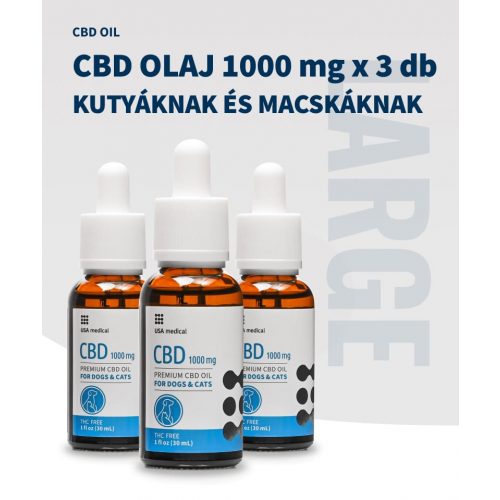 CBD olaj KUTYÁKNAK ÉS MACSKÁKNAK 1000 mg CBD / 30 ml x 3db