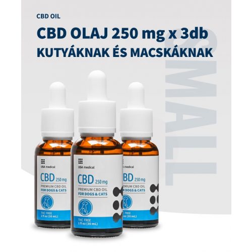 CBD olaj KUTYÁKNAK ÉS MACSKÁKNAK 250 mg CBD / 30 ml x 3db