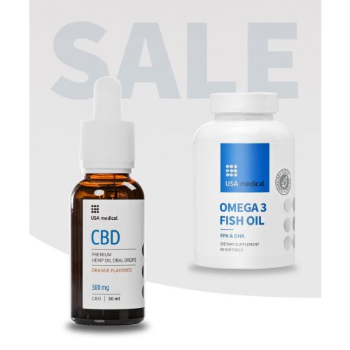 CBD Olaj 500 mg + Omega 3 halolaj