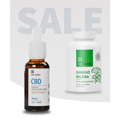 CBD Olaj 500 mg + Ginkgo Biloba